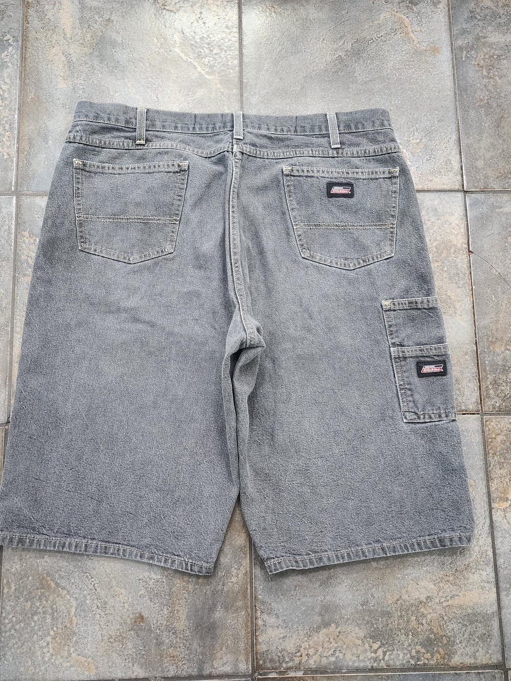 Vintage Y2K Dickies Men's 38 Baggy Carpenter Gray Denim Jean Shorts Jorts